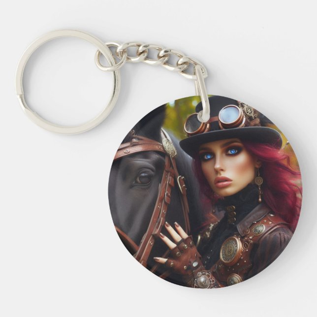 Steampunk Victorian Dam Mörk Rider (Framsidan)