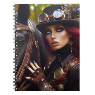 Steampunk Victorian Dam Mörk Rider Anteckningsbok