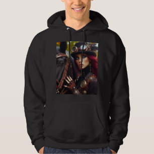 Steampunk Victorian Dam Mörk Rider Hoodie