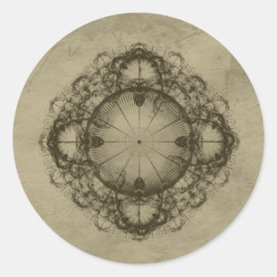 Steampunk Victorian Design Art Runt Klistermärke