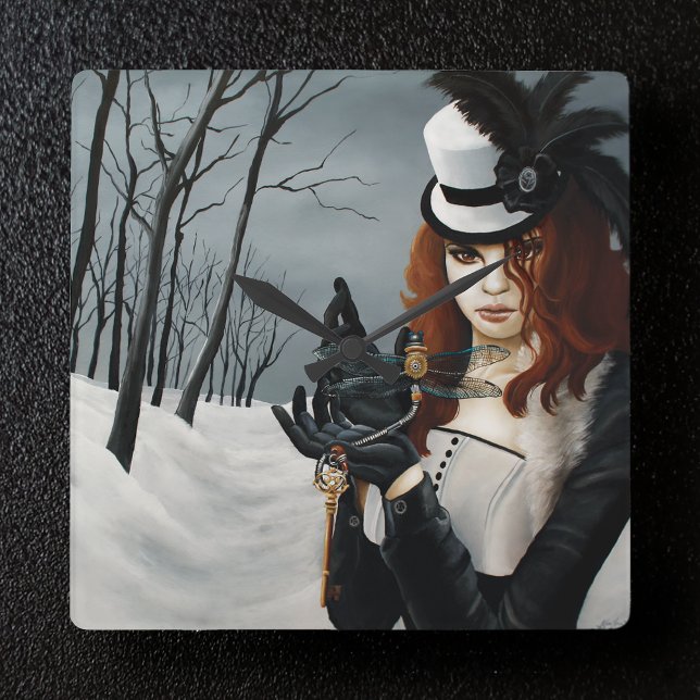 Steampunk Victorian Dragonfly Fyrkantig Klocka (Skapare uppladdad)