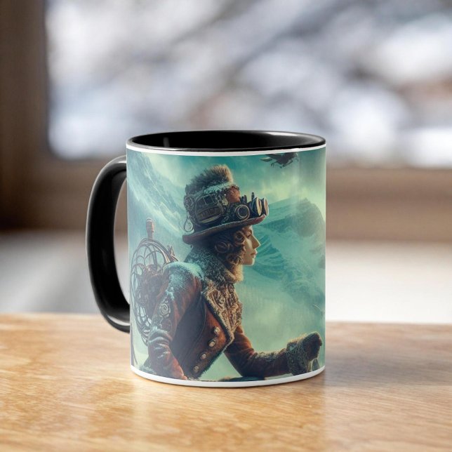 Steampunk Victorian Fantasy Winter Messenger Mugg (Skapare uppladdad)