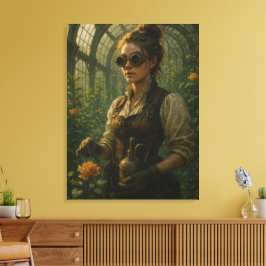 Steampunk Victorian Gardener Art Canvastryck
