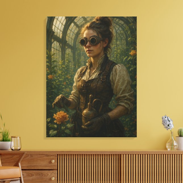 Steampunk Victorian Gardener Art Canvastryck (Insitu (Vardagsrum))