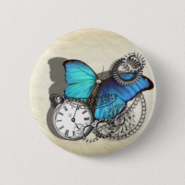 Steampunk Victorian Gears Knapp (Framsida)