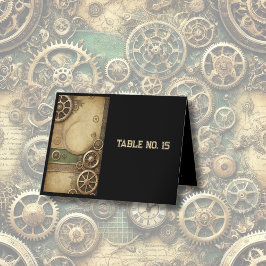 Steampunk Victorian Gearwork Bröllop Bordsnummer