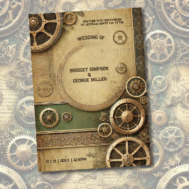 Steampunk Victorian Gearwork Bröllop Inbjudningar