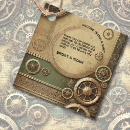 Steampunk Victorian Gearwork Bröllop tack Gåvor Etiketter