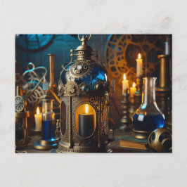 Steampunk Victorian Gothic Scientists Lab Lantern Vykort