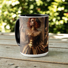 Steampunk Victorian Guld Astronomer Mugg