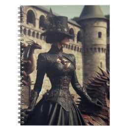 Steampunk Victorian Industrial Dam Dragon Rider Anteckningsbok