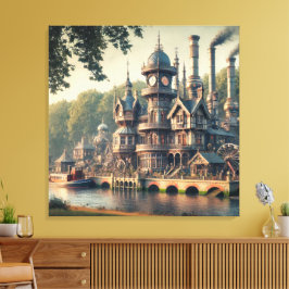 Steampunk Victorian Industrial Factory Canvastryck