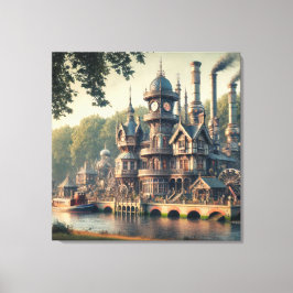 Steampunk Victorian Industrial Factory Canvastryck