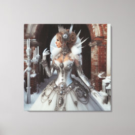 Steampunk Victorian Industrial Winter Ice Queen Canvastryck
