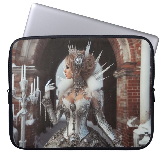 Steampunk Victorian Industrial Winter Ice Queen Laptop Fodral (Framsidan)