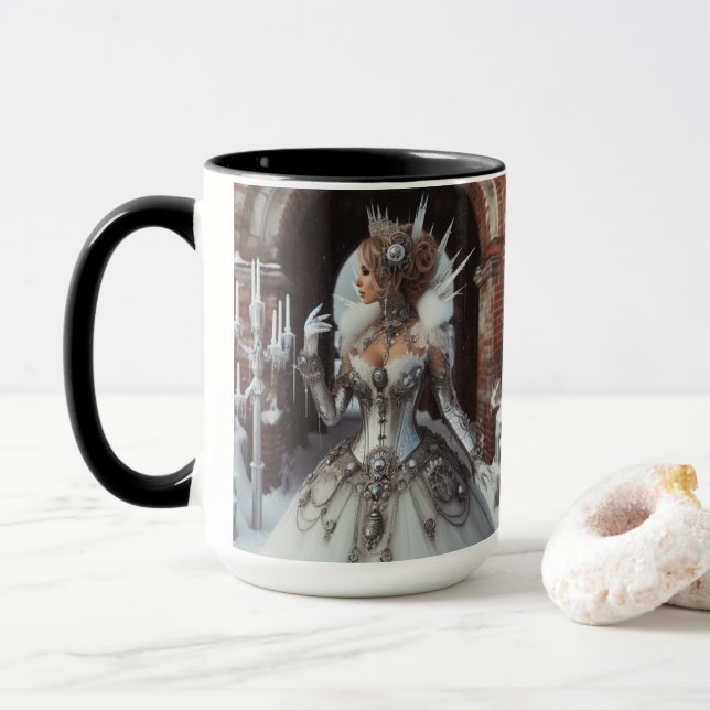 Steampunk Victorian Industrial Winter Ice Queen Mugg (Med munk)