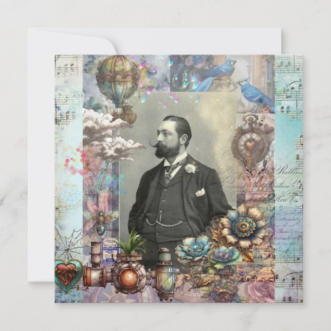 Steampunk Victorian Man och hans dröm Tack (Framsida)
