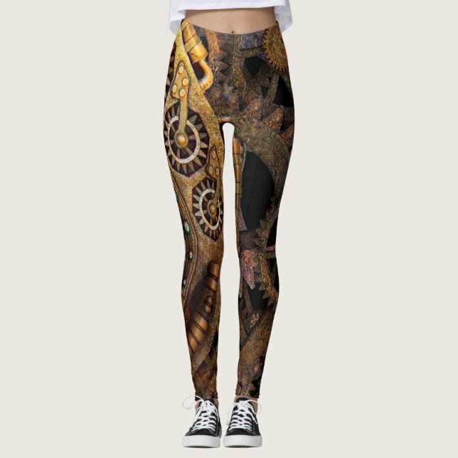 Steampunk Victorian och Edwardian Stilar Leggings (Framsida)