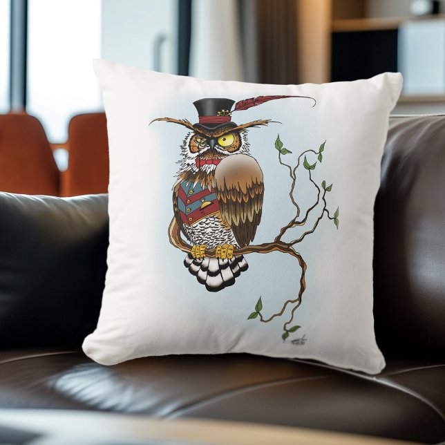 Steampunk Victorian Uggla Kudde (Skapare uppladdad)