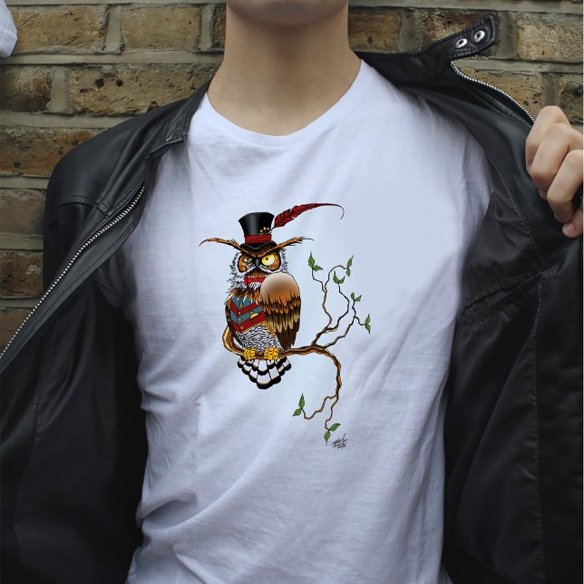 Steampunk Victorian Uggla Tee Shirt (Skapare uppladdad)