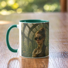 Steampunk Victorisk Whimsisk Trädgårdskonst Mugg