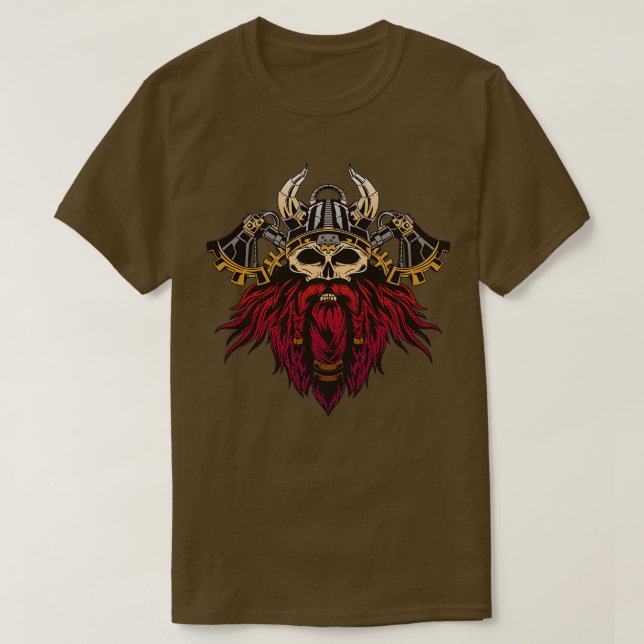 Steampunk Viking Heac Classic TShirt T Shirt (Design framsida)