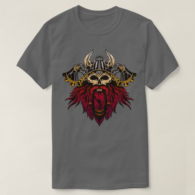 Steampunk Viking skalle T Shirt (Design framsida)