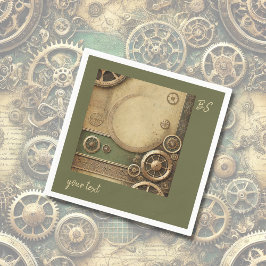 Steampunk Viktorianska Kugghjulsmekanismer Bröllop Pappersservett
