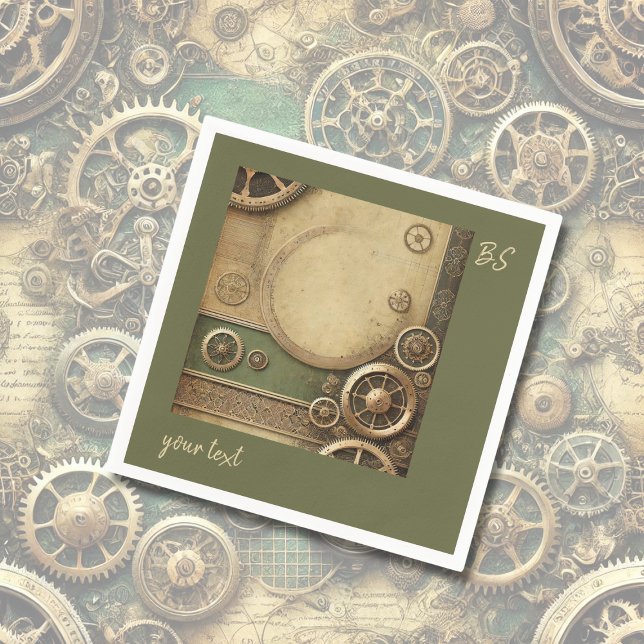 Steampunk Viktorianska Kugghjulsmekanismer Bröllop Pappersservett (Skapare uppladdad)