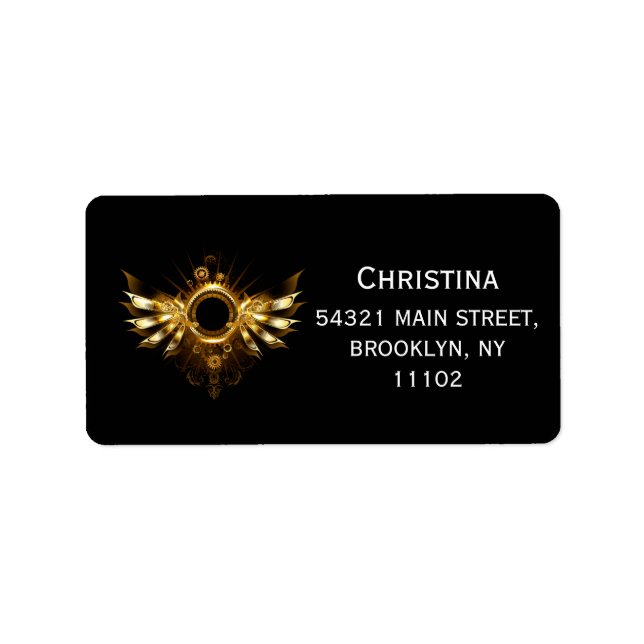 Steampunk vingar adressetikett (Framsidan)