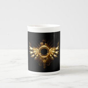 Steampunk vingar benporslin mugg