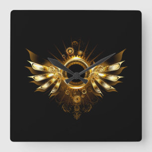 Steampunk vingar fyrkantig klocka