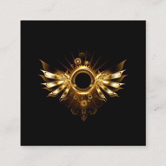 Steampunk vingar fyrkantigt visitkort (Framsida)