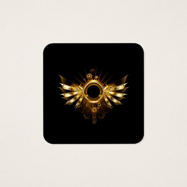 Steampunk vingar fyrkantigt visitkort (Framsida)