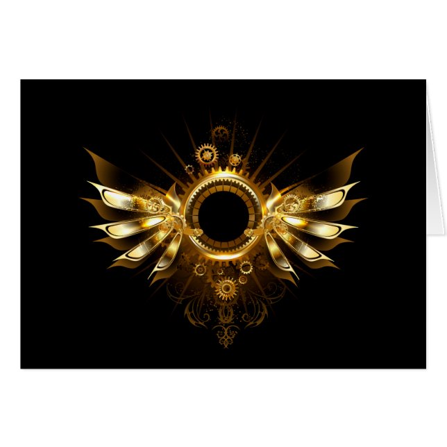 Steampunk vingar hälsningskort (Framsidan Horizontal)