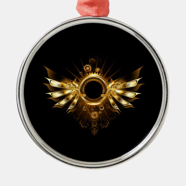 Steampunk vingar julgransprydnad metall (Framsidan)