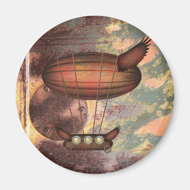Steampunk Vintage Airship Magnet (Framsidan)