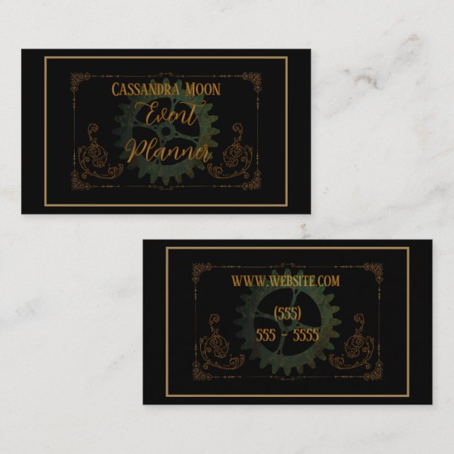 Steampunk Vintage Antique Visitkort (Fram/baksida)