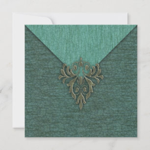 Steampunk Vintage Damask och Blommigt Inbjudningar