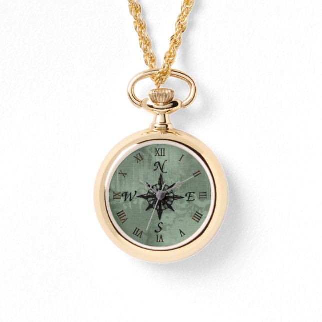 Steampunk Vintage Gamle Compass Ro Design Armbandsur (Framsida)