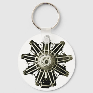 Steampunk Vintage Gemma Airplan Engine Template Nyckelring
