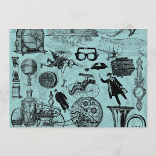 Steampunk Vintage Party Firande Inbjudningar