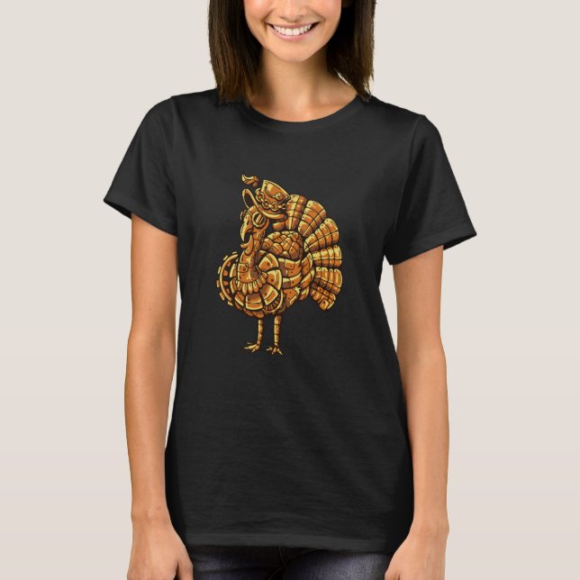 Steampunk vintage peacock bird t shirt (Framsida)