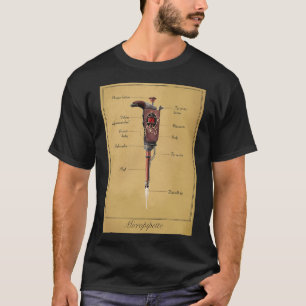 Steampunk Vintage Pipette Diagram T Shirt