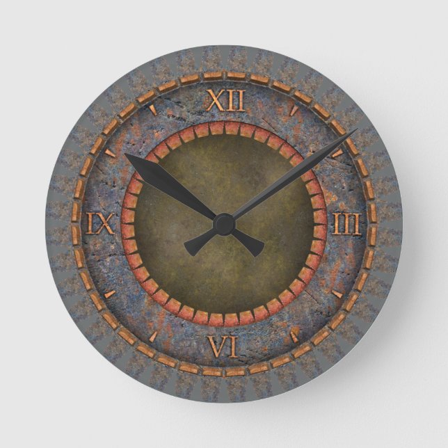Steampunk Vintage Rund Klocka (Framsida)