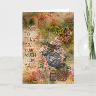Steampunk Vintage Stil Valentine-kort - Tomt Kort