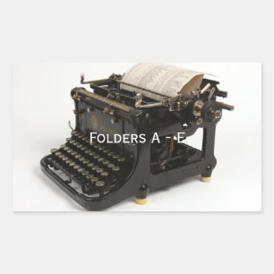 Steampunk Vintage Typewriter-etikettsmärken Rektangulärt Klistermärke