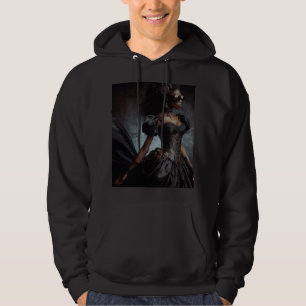 Steampunk Vintage Victorian Dam Black Raven Hoodie
