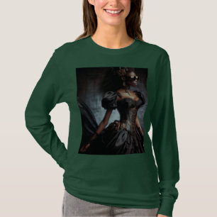 Steampunk Vintage Victorian Dam Black Raven T Shirt