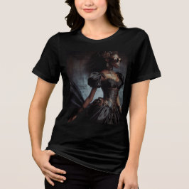 Steampunk Vintage Victorian Dam Black Raven T Shirt
